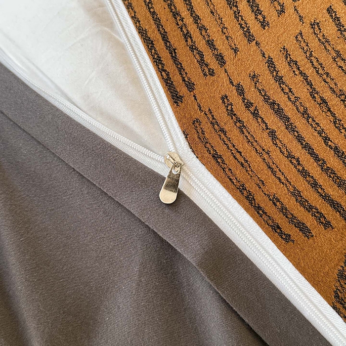 91家纺网 家纺一手货源 找家纺 蓝邻家纺 2025年新款全棉色织提花磨毛四件套 梵沐-焦糖黑