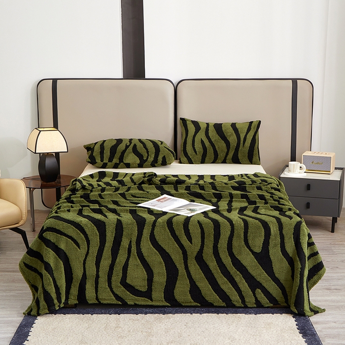 91家纺网 家纺一手货源 找家纺 （总）楼兰公主毛毯专供 2025新款阳离子单层斑马纹毯毛毯毯子