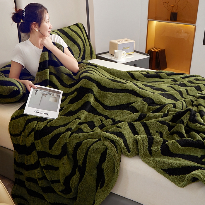91家纺网 家纺一手货源 找家纺 （总）楼兰公主毛毯专供 2025新款阳离子单层斑马纹毯毛毯毯子