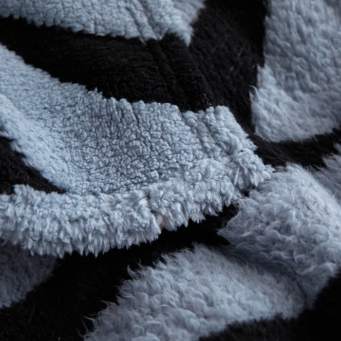 91家纺网 家纺一手货源 找家纺 楼兰公主毛毯专供 2025新款阳离子单层斑马纹毯毛毯毯子 蓝灰