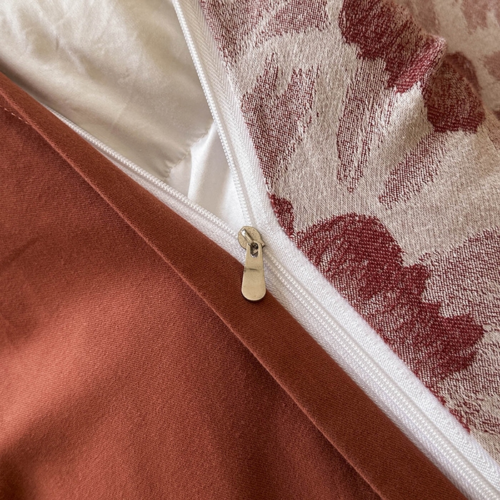 91家纺网 家纺一手货源 找家纺 蓝邻家纺 2025年新款全棉色织提花磨毛四件套 云漫-红