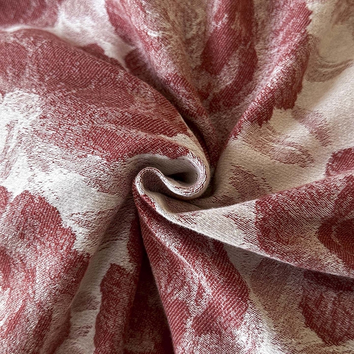 91家纺网 家纺一手货源 找家纺 蓝邻家纺 2025年新款全棉色织提花磨毛四件套 云漫-红