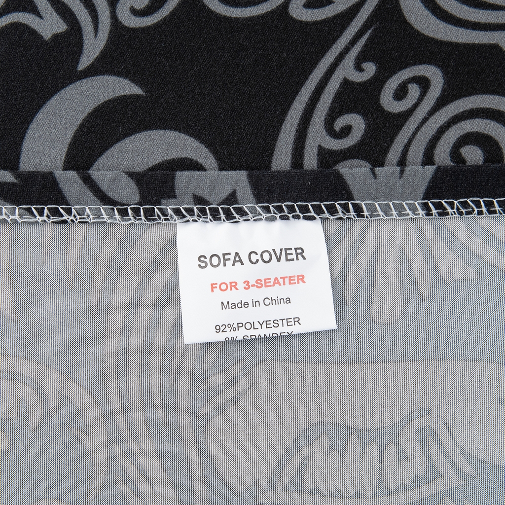 91家纺网 家纺一手货源 找家纺 飞翔家纺 2025新款沙发套沙发垫圣诞款 黑纹骷髅