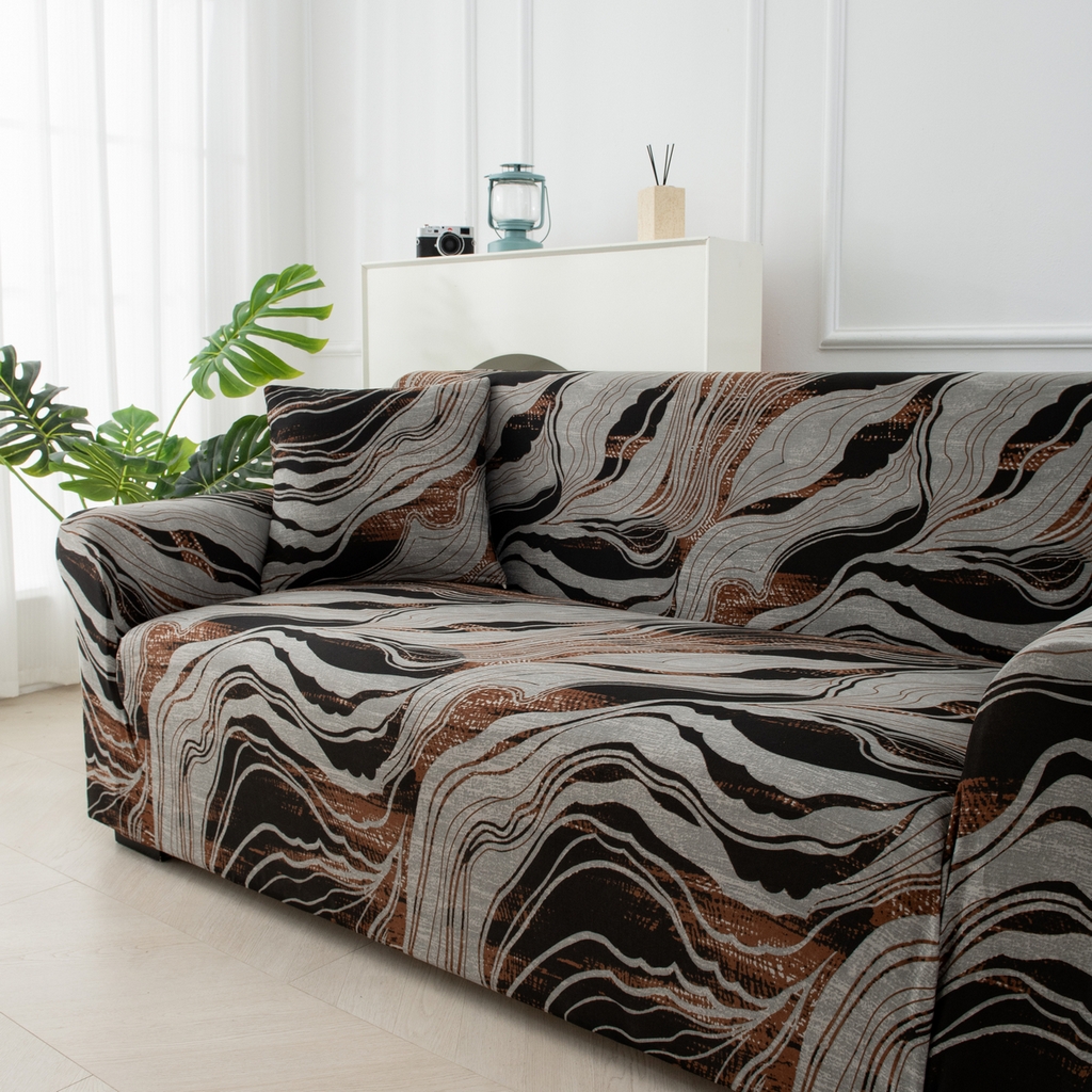 91家纺网 家纺一手货源 找家纺 飞翔家纺 2025新款沙发套沙发垫圣诞款 流金波纹