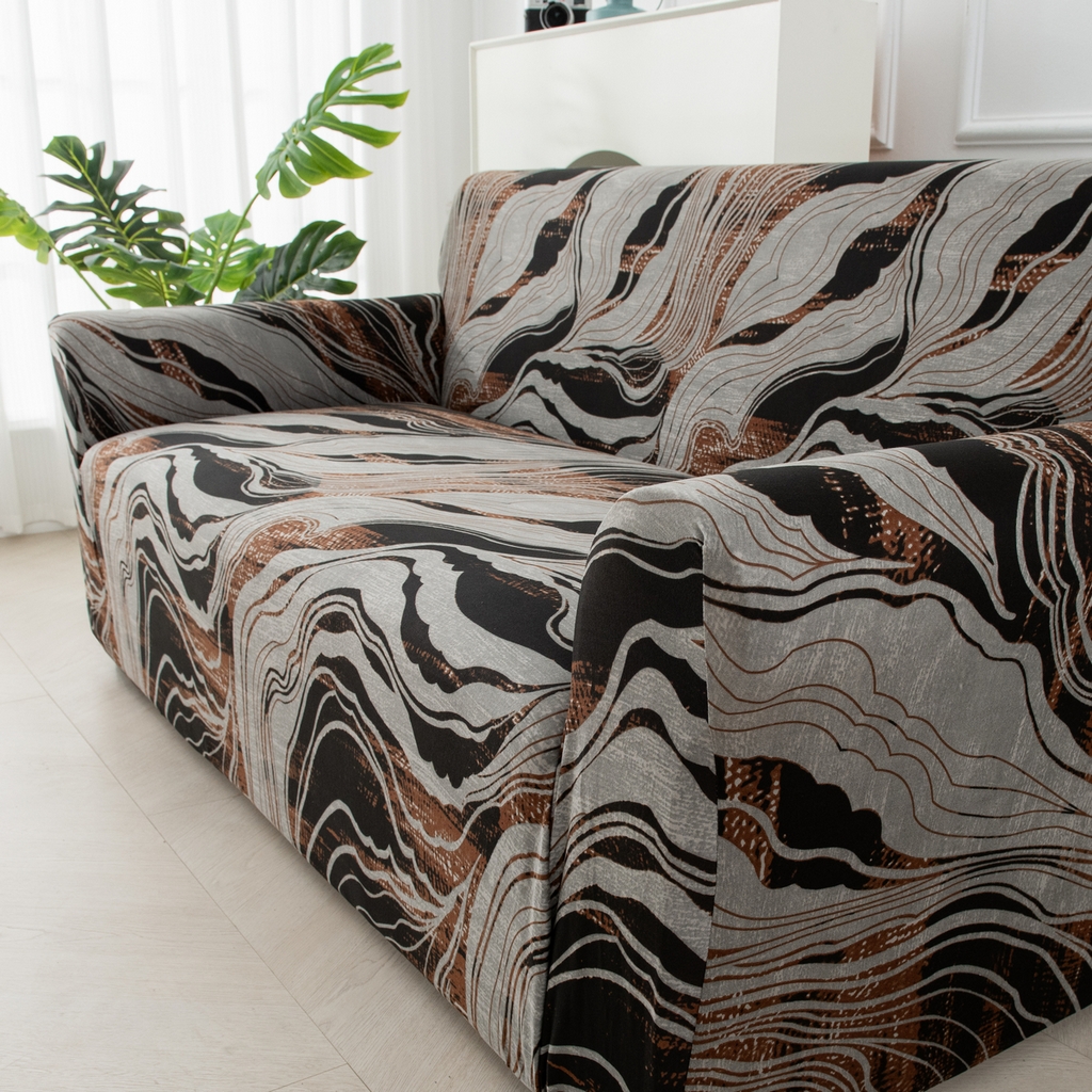 91家纺网 家纺一手货源 找家纺 飞翔家纺 2025新款沙发套沙发垫圣诞款 流金波纹