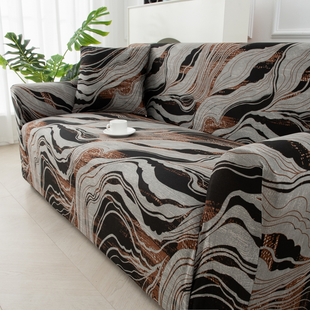 91家纺网 家纺一手货源 找家纺 飞翔家纺 2025新款沙发套沙发垫圣诞款 流金波纹