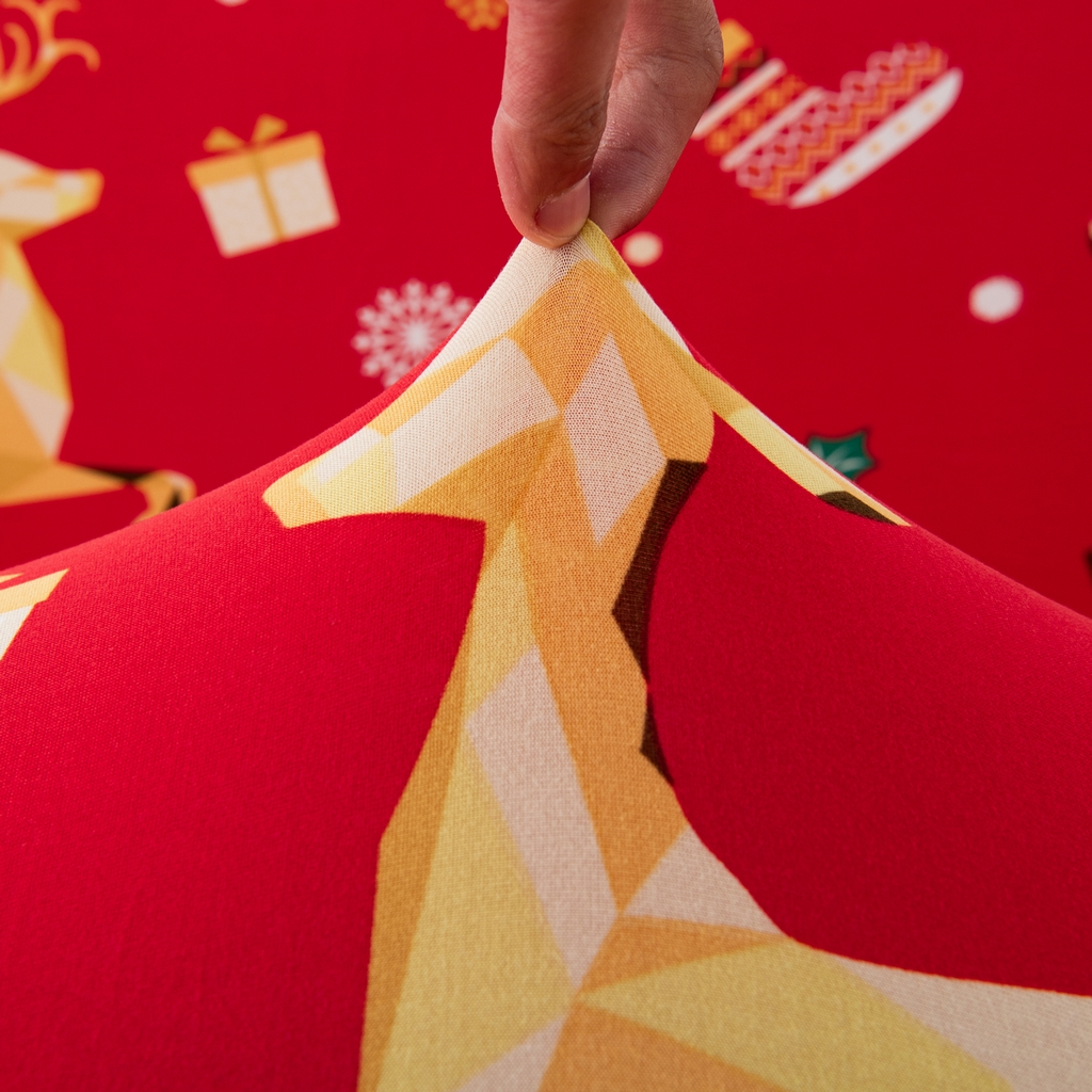 91家纺网 家纺一手货源 找家纺 飞翔家纺 2025新款沙发套沙发垫圣诞款 圣诞驯鹿