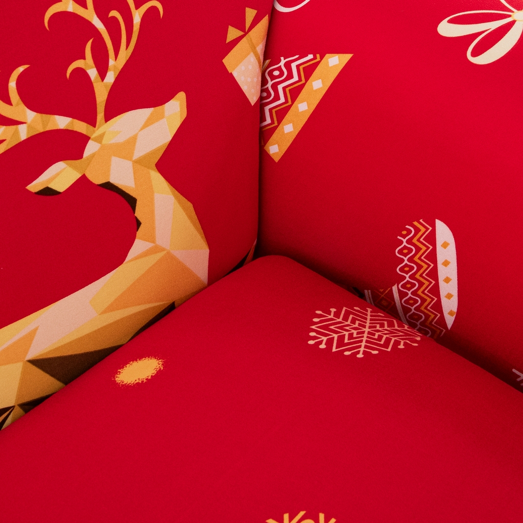 91家纺网 家纺一手货源 找家纺 飞翔家纺 2025新款沙发套沙发垫圣诞款 圣诞驯鹿