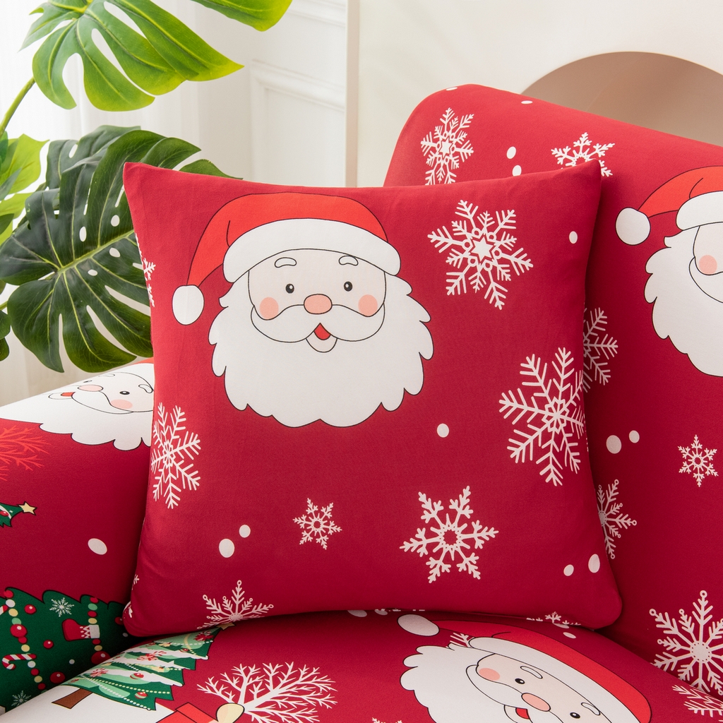 91家纺网 家纺一手货源 找家纺 飞翔家纺 2025新款沙发套沙发垫圣诞款 雪夜老人