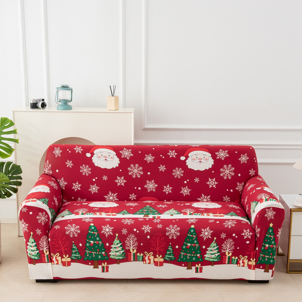 飛翔家紡 2025新款沙發套沙發墊圣誕款 雪夜老人