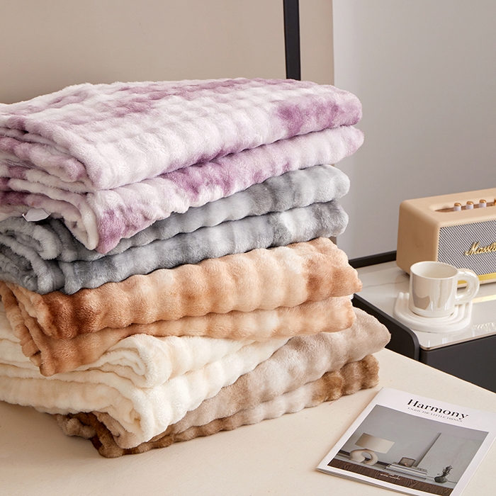 91家纺网 家纺一手货源 找家纺 （总）楼兰公主毛毯专供 2025新款泡泡绒仿兔绒毛毯毯子