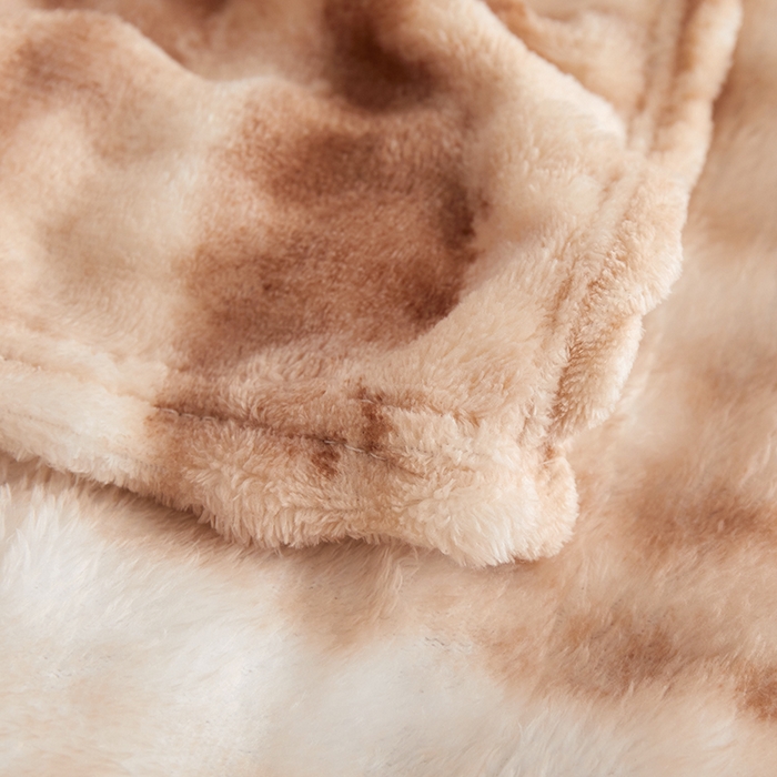 91家纺网 家纺一手货源 找家纺 楼兰公主毛毯专供 2025新款泡泡绒仿兔绒毛毯毯子 水墨-焦糖