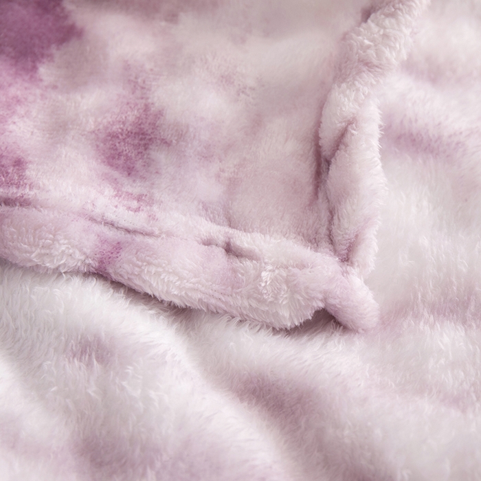 91家纺网 家纺一手货源 找家纺 楼兰公主毛毯专供 2025新款泡泡绒仿兔绒毛毯毯子 水墨-浅紫