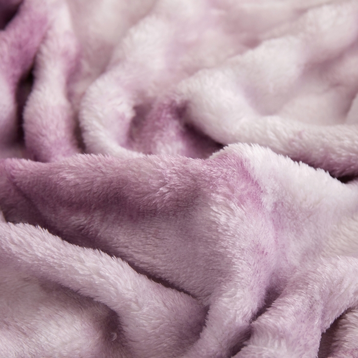 91家纺网 家纺一手货源 找家纺 楼兰公主毛毯专供 2025新款泡泡绒仿兔绒毛毯毯子 水墨-浅紫