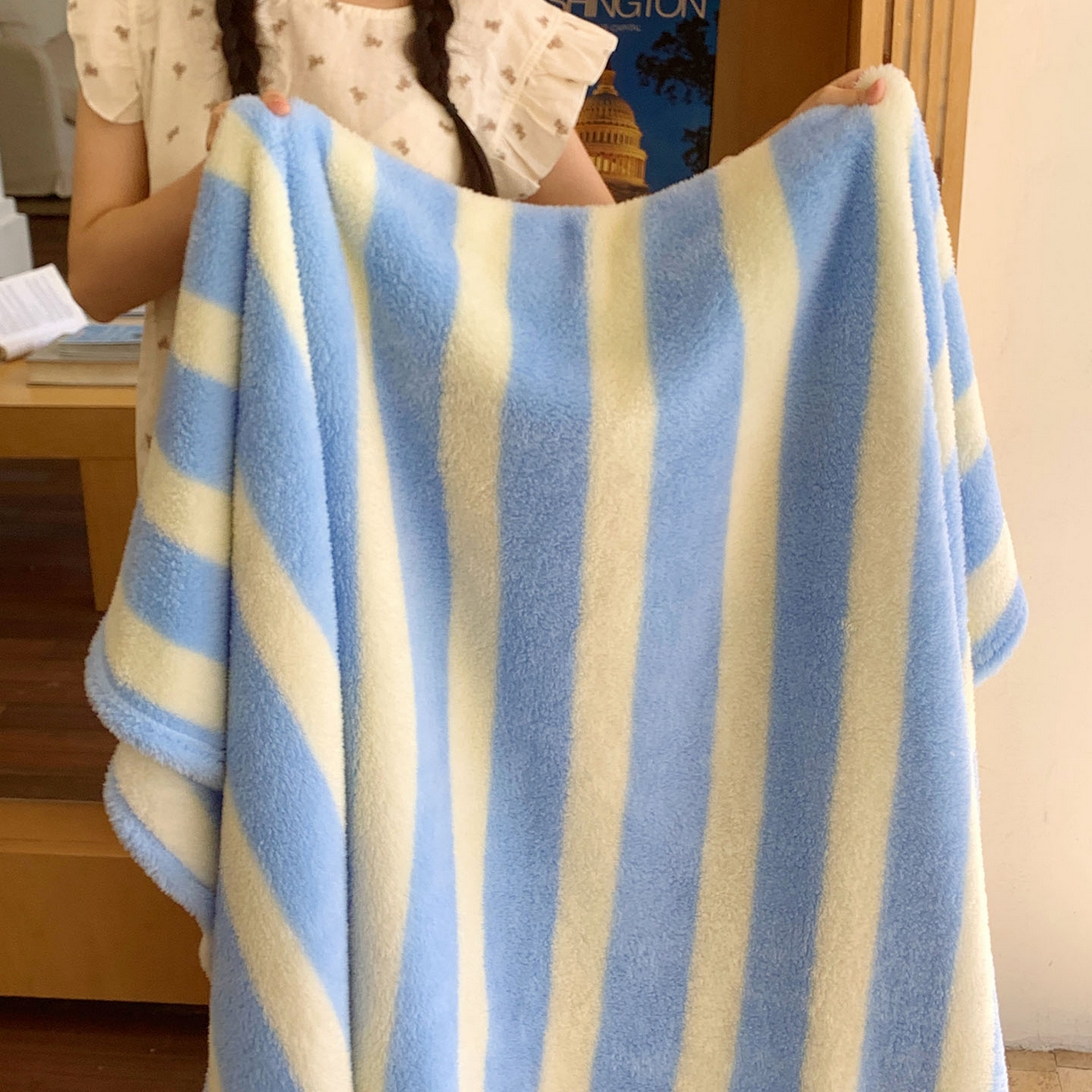 桃喜 2025新款亲肤舒适摇粒绒毛毯 海盐苏打