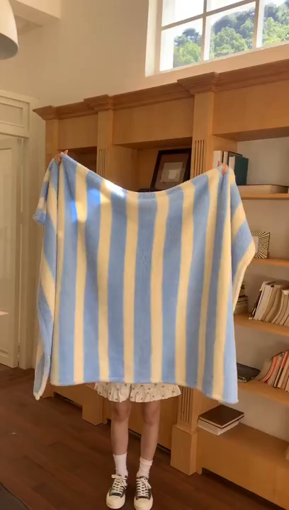 91家纺网 家纺一手货源 找家纺 桃喜 2025新款亲肤舒适摇粒绒毛毯 海盐苏打