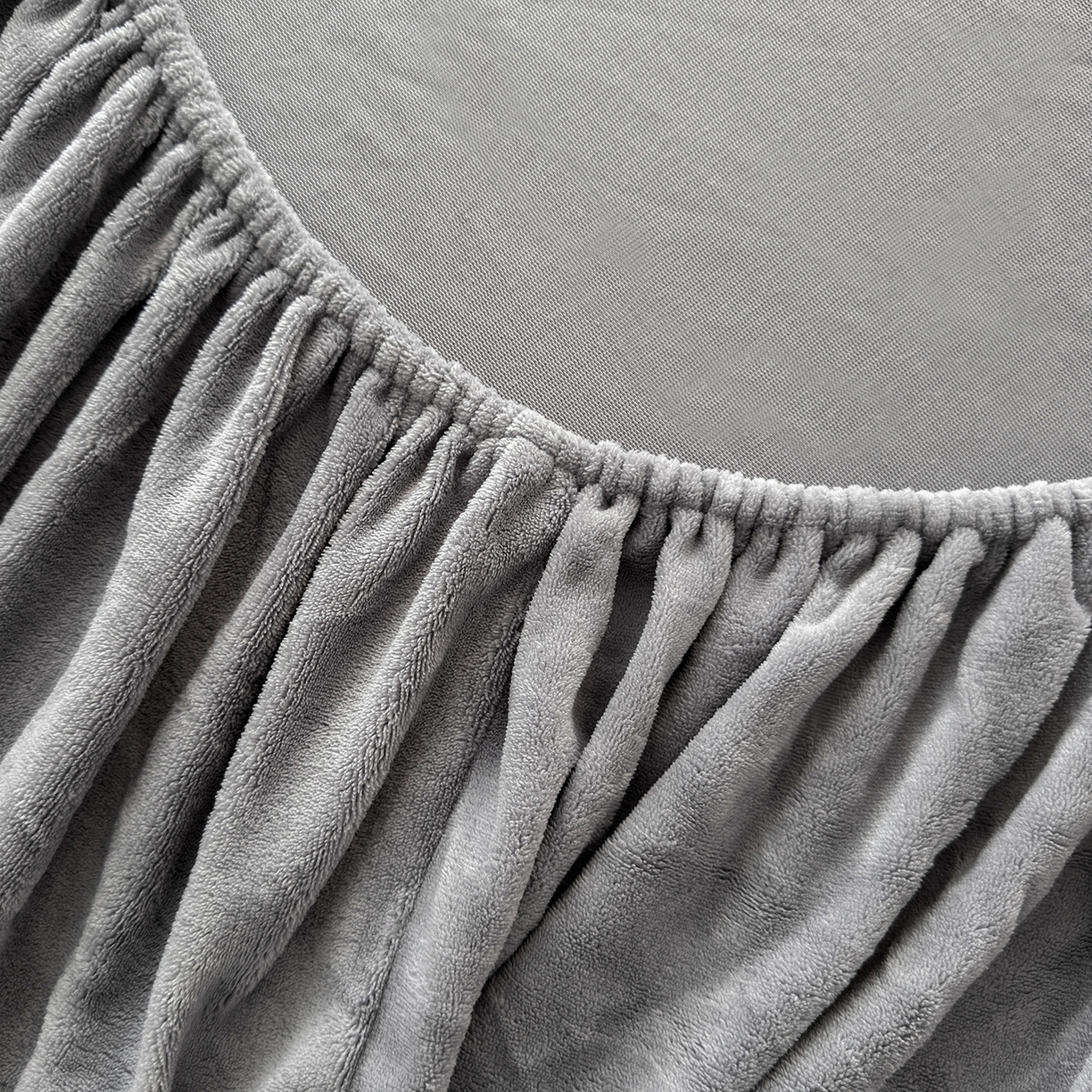 91家纺网 家纺一手货源 找家纺 好阁家纺 支持定制2025新款200G牛奶绒纯色床笠 冰川灰