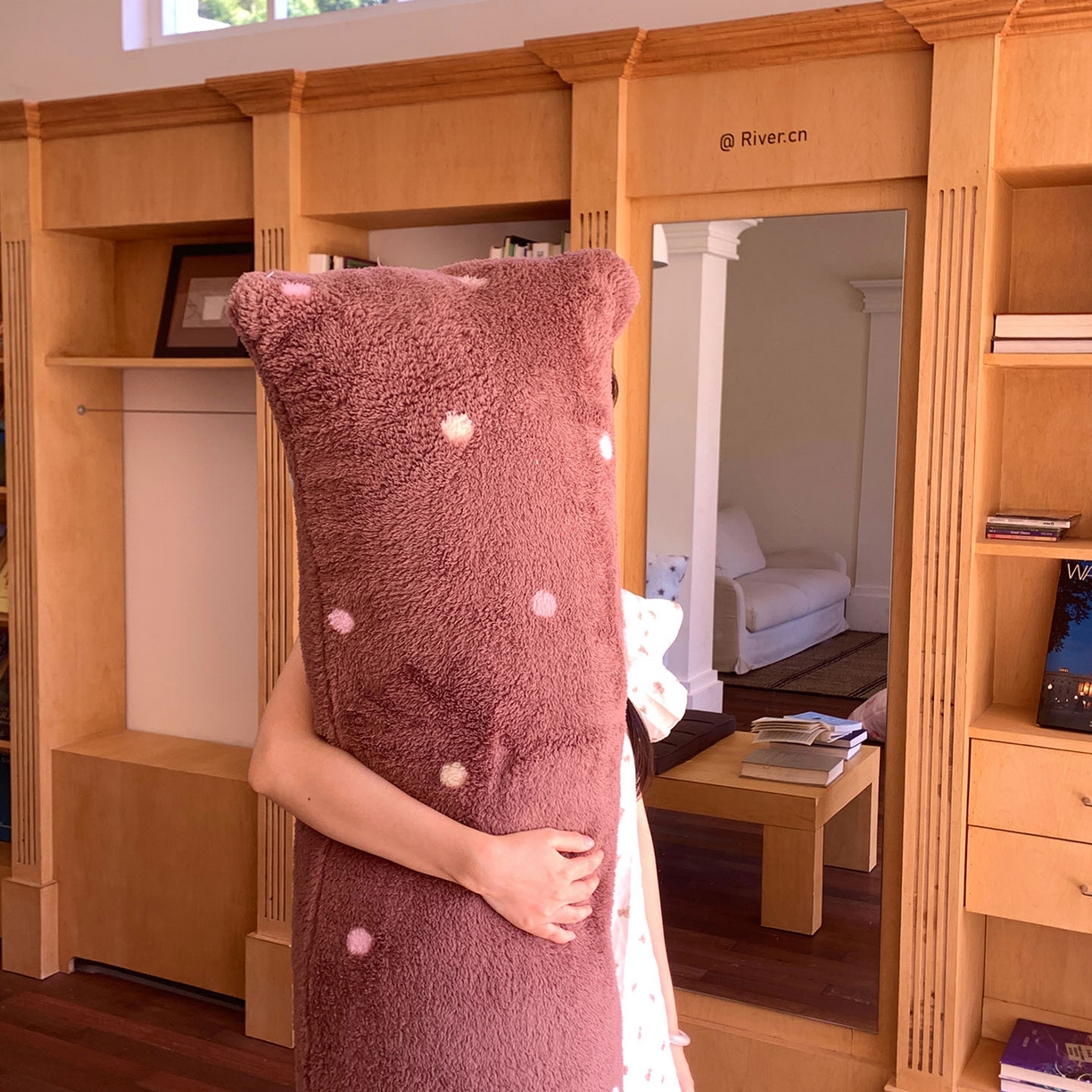 91家纺网 家纺一手货源 找家纺 桃喜 2025新款舒适亲肤摇粒绒长抱枕 香草波点