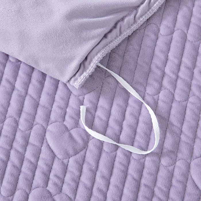 91家纺网 家纺一手货源 找家纺 畅畅家纺 2025新款宝宝绒绣花床盖四件套婴儿绒纯色牛奶绒四件套 紫色