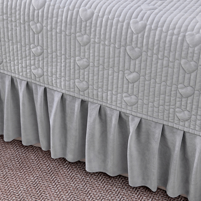 91家纺网 家纺一手货源 找家纺 畅畅家纺 2025新款宝宝绒绣花床盖四件套婴儿绒纯色牛奶绒四件套 灰色