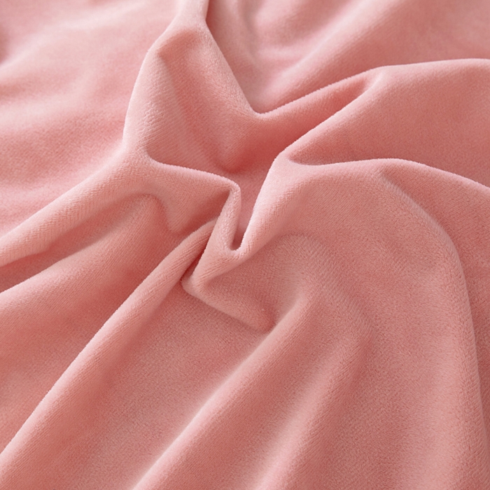 91家纺网 家纺一手货源 找家纺 畅畅家纺 2025新款宝宝绒绣花床盖四件套婴儿绒纯色牛奶绒四件套 粉色