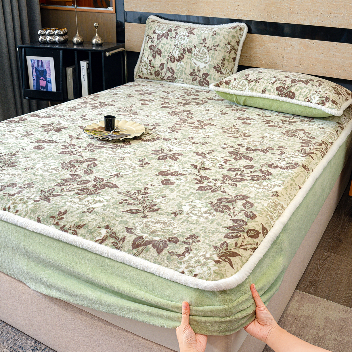 91家纺网 家纺一手货源 找家纺 （总）ME/ERA HOME寐时代 2025新款牛奶绒雕花兔毛绒包边床笠