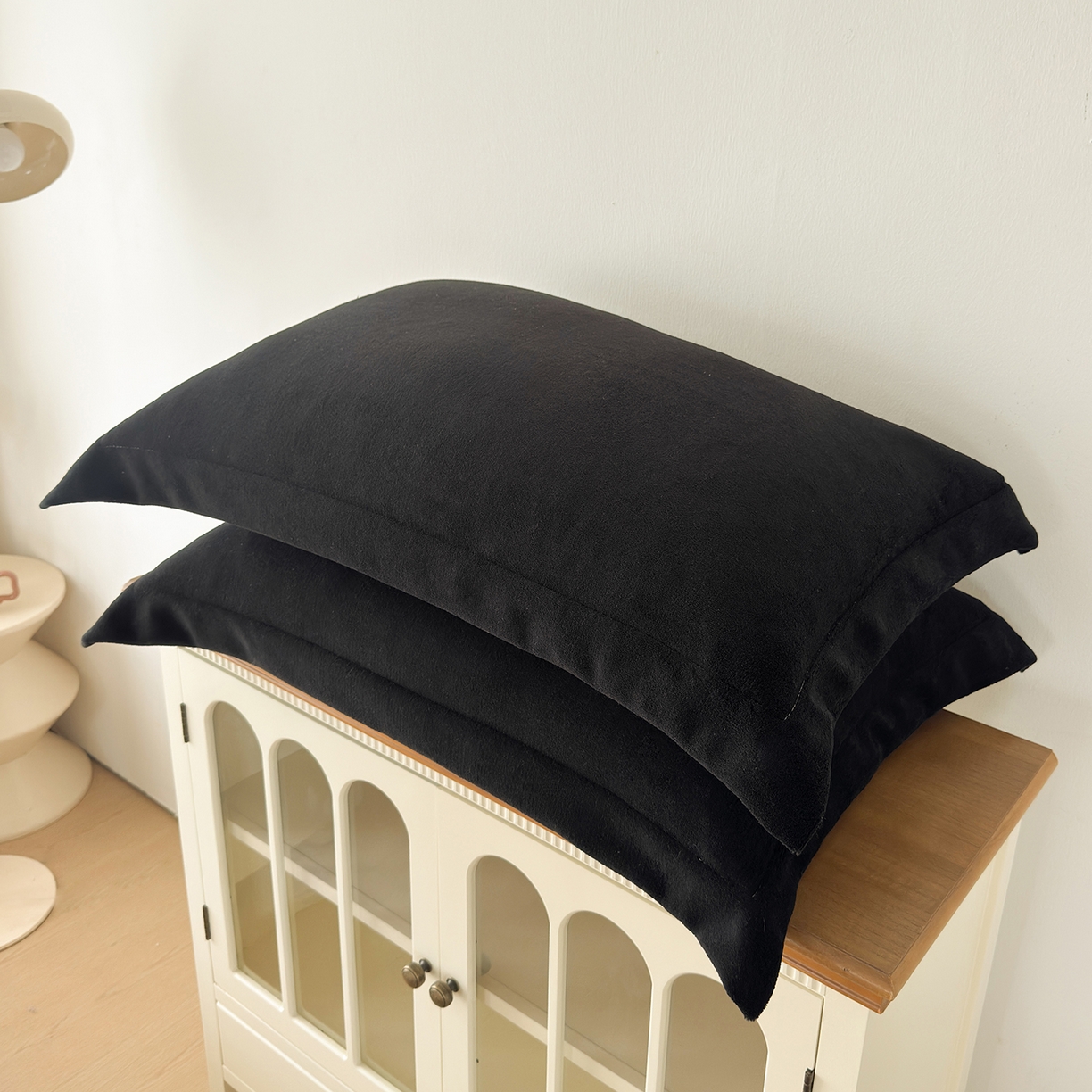 好阁家纺 2025新款200克牛奶绒纯色枕套 石墨