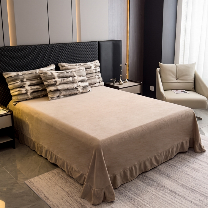 91家纺网 家纺一手货源 找家纺 畅畅家纺 2025新款高克重10斤加厚轻奢扎染兔毛绒四件套-巴黎之春 巴黎之春-灰色