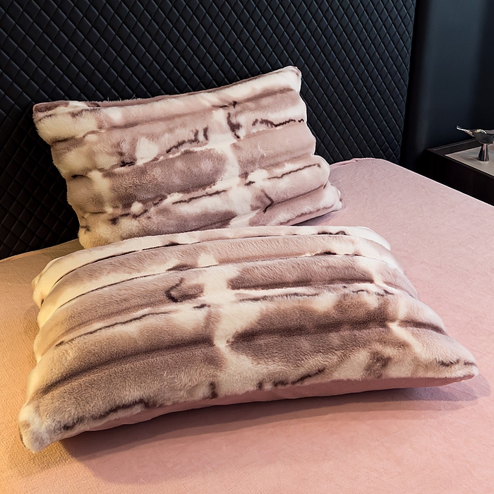 91家纺网 家纺一手货源 找家纺 畅畅家纺 2025新款高克重10斤加厚轻奢扎染兔毛绒四件套-巴黎之春 巴黎之春-豆沙