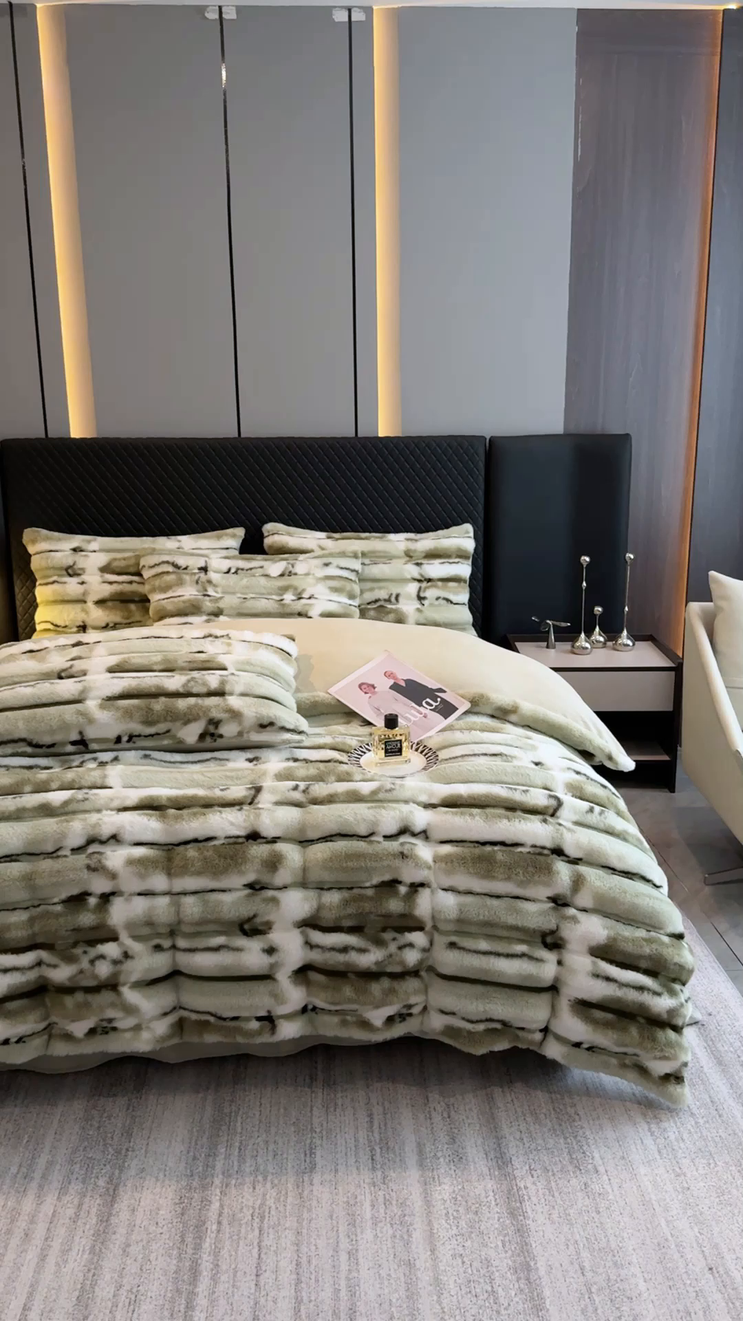 91家纺网 家纺一手货源 找家纺 畅畅家纺 2025新款高克重10斤加厚轻奢扎染兔毛绒四件套-巴黎之春 巴黎之春-绿色