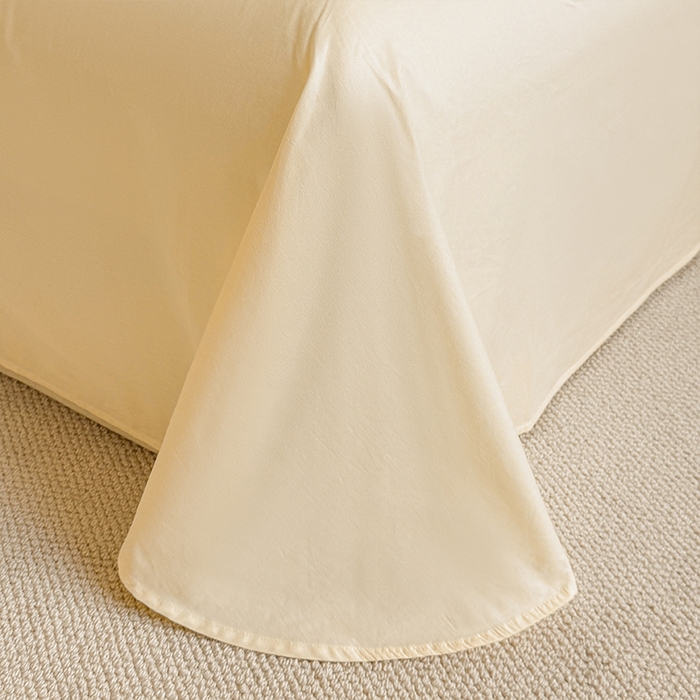 91家纺网 家纺一手货源 找家纺 理想家家纺 2025新款纯棉轻奢刺绣四件套-小秘密系列场景二 小秘密 黄