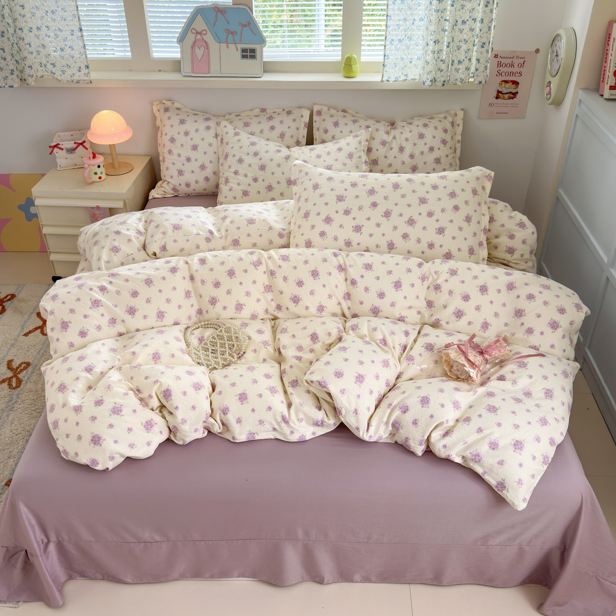 91家纺网 家纺一手货源 找家纺 （总）德比尔斯 2025新款爆款韩国小布袋古法水洗棉云感棉四件套