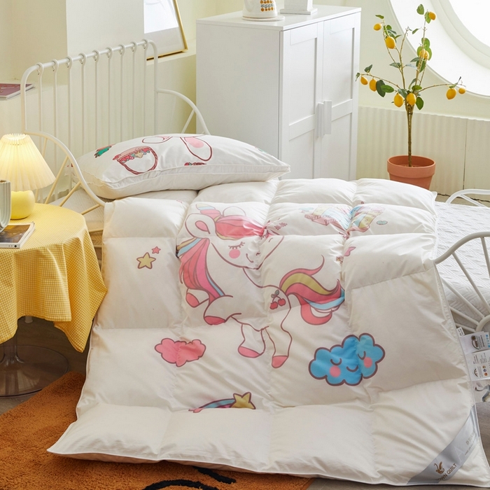 91家纺网 家纺一手货源 找家纺 （总）暖羽屋羽绒馆 2025新款老虎羽绒丝被学生羽毛被被芯加厚保暖可爱卡通儿童羽绒被