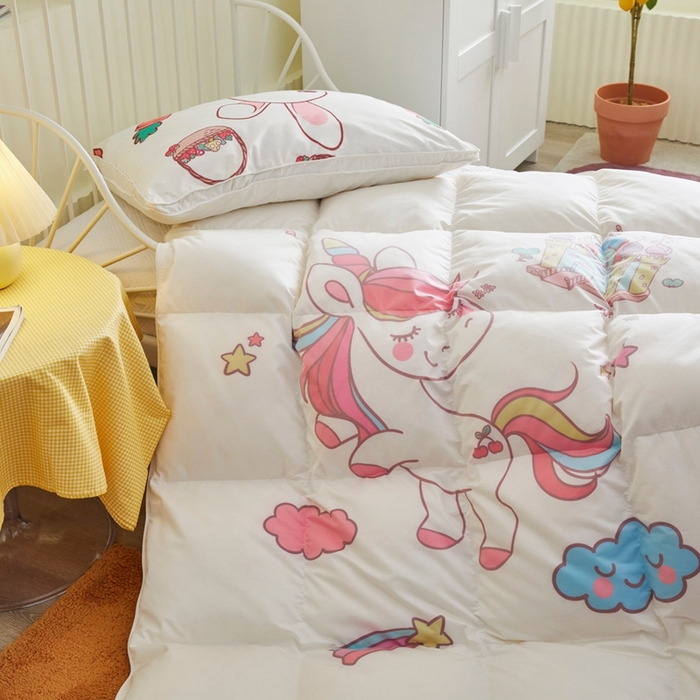 91家纺网 家纺一手货源 找家纺 （总）暖羽屋羽绒馆 2025新款老虎羽绒丝被学生羽毛被被芯加厚保暖可爱卡通儿童羽绒被