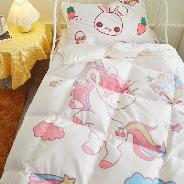 91家纺网 家纺一手货源 找家纺 （总）暖羽屋羽绒馆 2025新款老虎羽绒丝被学生羽毛被被芯加厚保暖可爱卡通儿童羽绒被