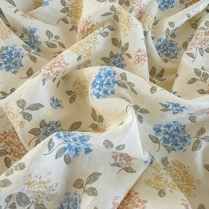 91家纺网 家纺一手货源 找家纺 卢赛尔 2025新款水洗珍珠棉皱皱纱印花床笠 山茶-绿