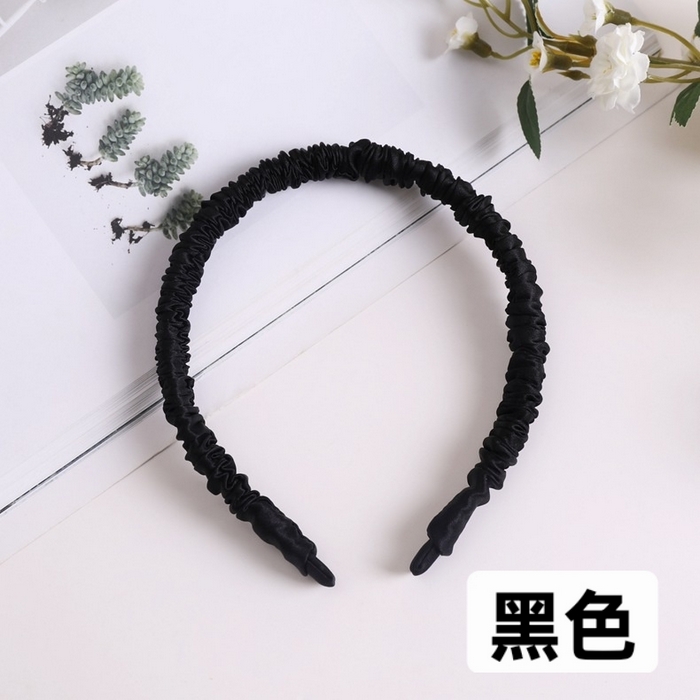 91家纺网 家纺一手货源 找家纺 蚕云阁蚕丝家居 2025新款19姆米真丝发箍 黑色 边宽1cm