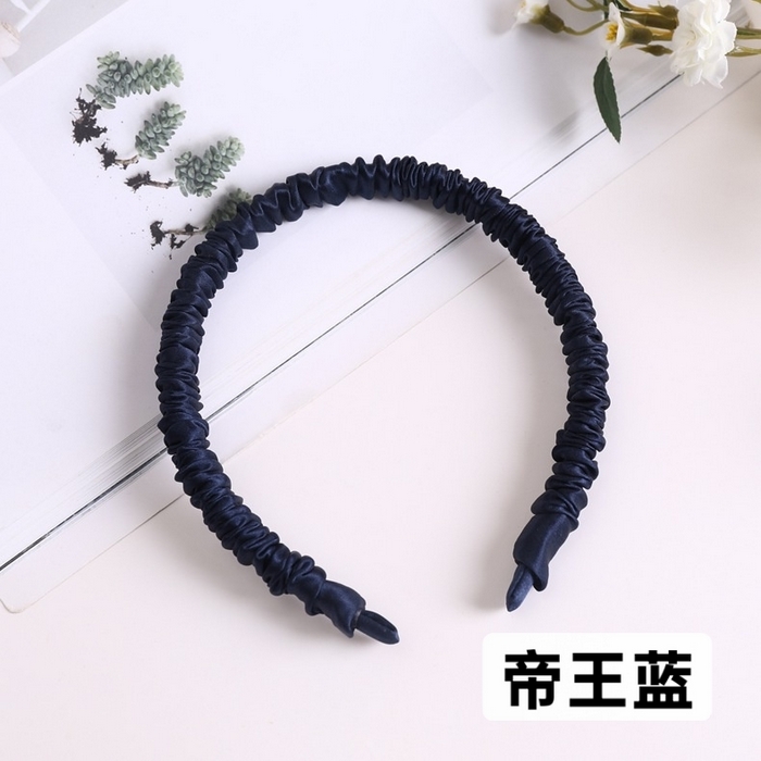 91家纺网 家纺一手货源 找家纺 蚕云阁蚕丝家居 2025新款19姆米真丝发箍 帝王蓝 边宽1cm