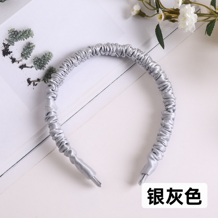 91家纺网 家纺一手货源 找家纺 蚕云阁蚕丝家居 2025新款19姆米真丝发箍 银灰色 边宽1cm