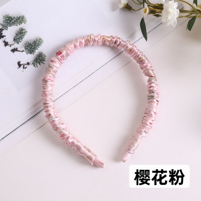 91家纺网 家纺一手货源 找家纺 蚕云阁蚕丝家居 2025新款19姆米真丝发箍 樱花粉 边宽1cm