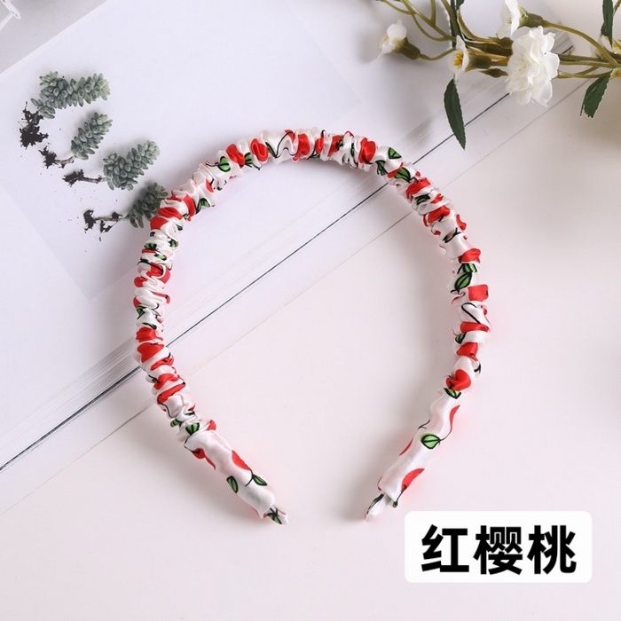 蚕云阁蚕丝家居 2025新款19姆米真丝发箍 红樱桃 边宽1cm