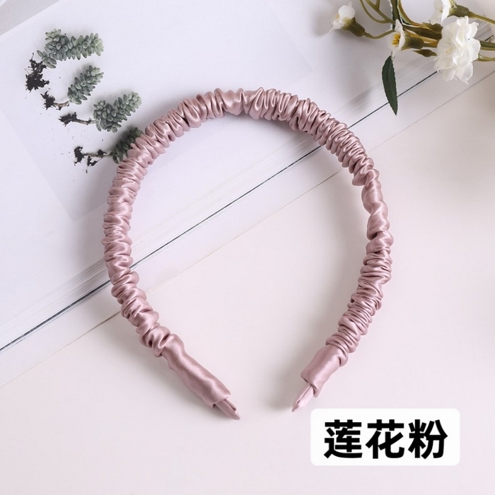 蚕云阁蚕丝家居 2025新款19姆米真丝发箍 莲花粉 边宽1cm