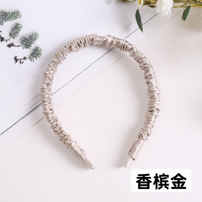 蚕云阁蚕丝家居 2025新款19姆米真丝发箍 香槟金 边宽1cm