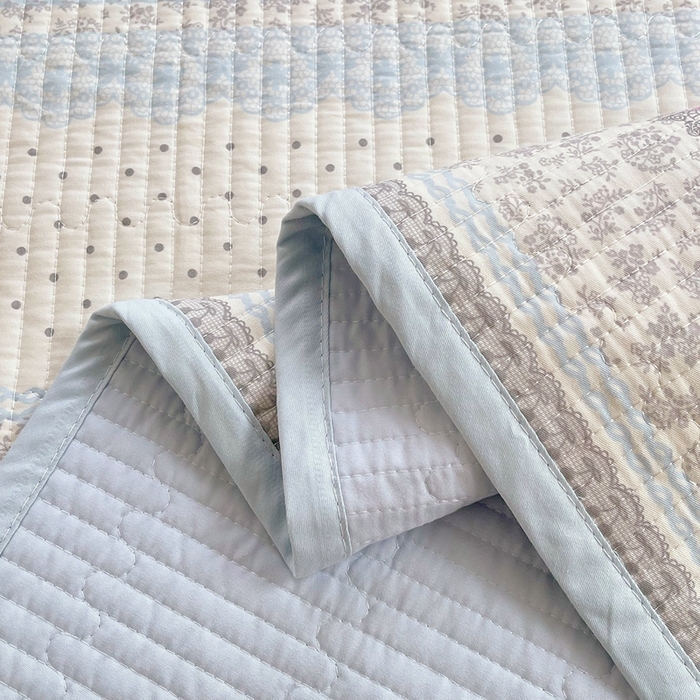 91家纺网 家纺一手货源 找家纺 金丝兔 2025新款小清新斜纹纯棉床盖 全棉夹棉床盖 床盖三件套 榻榻米抗盖绗缝加厚床单 海盐兔