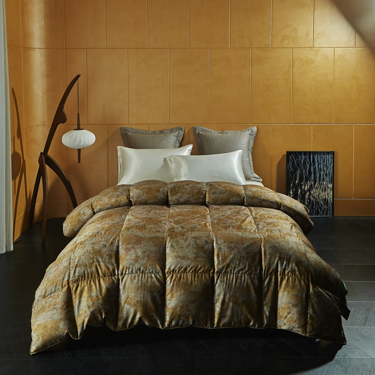 91家纺网 家纺一手货源 找家纺 （总）暖羽屋羽绒馆 2025新款绒子含量95鹅绒被子羽绒被芯水墨国风鹅绒被婚庆双人冬被