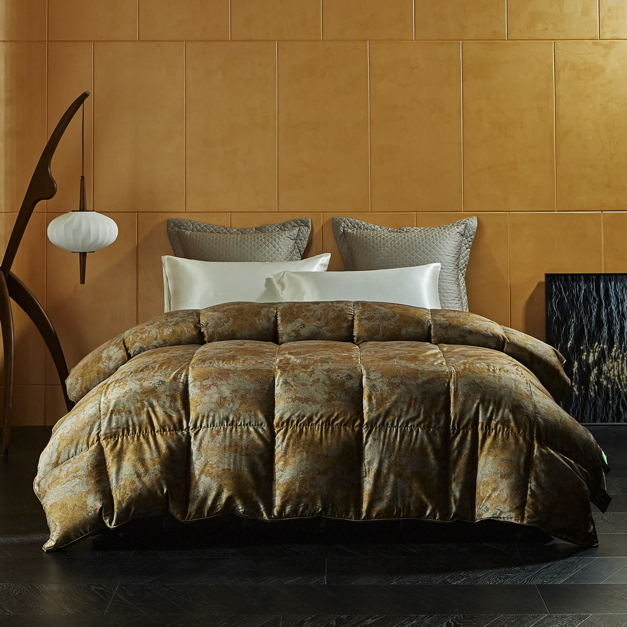 91家纺网 家纺一手货源 找家纺 （总）暖羽屋羽绒馆 2025新款绒子含量95鹅绒被子羽绒被芯水墨国风鹅绒被婚庆双人冬被