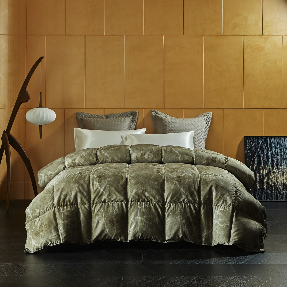 91家纺网 家纺一手货源 找家纺 （总）暖羽屋羽绒馆 2025新款绒子含量95鹅绒被子羽绒被芯水墨国风鹅绒被婚庆双人冬被