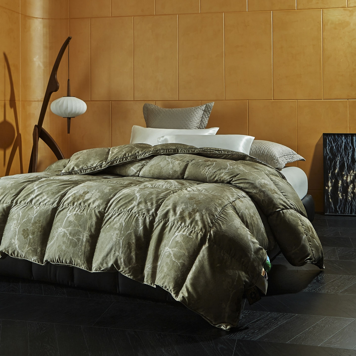 91家纺网 家纺一手货源 找家纺 暖羽屋羽绒馆 2025新款绒子含量95鹅绒被子羽绒被芯水墨国风鹅绒被婚庆双人冬被 水墨江南