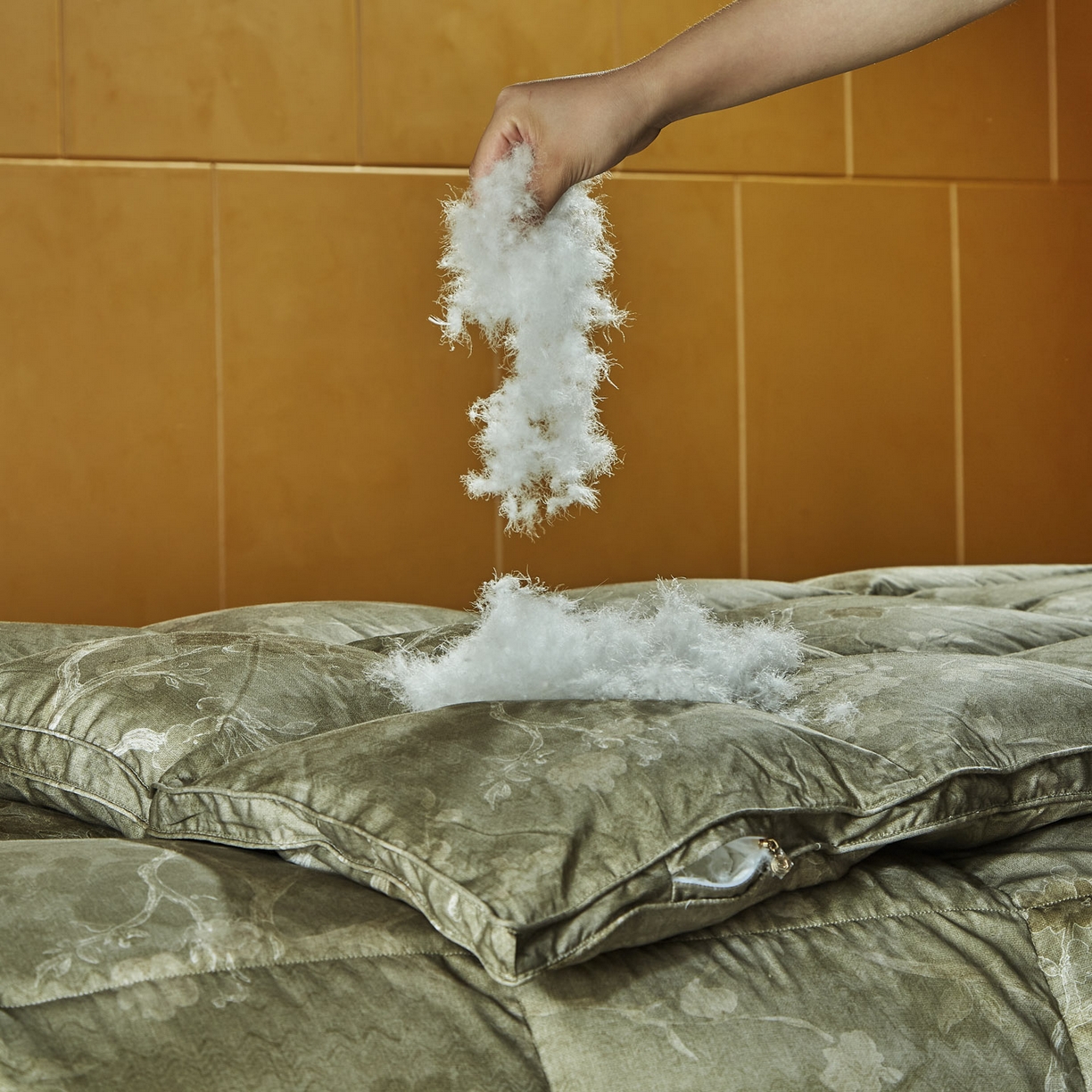 91家纺网 家纺一手货源 找家纺 暖羽屋羽绒馆 2025新款绒子含量95鹅绒被子羽绒被芯水墨国风鹅绒被婚庆双人冬被 水墨江南