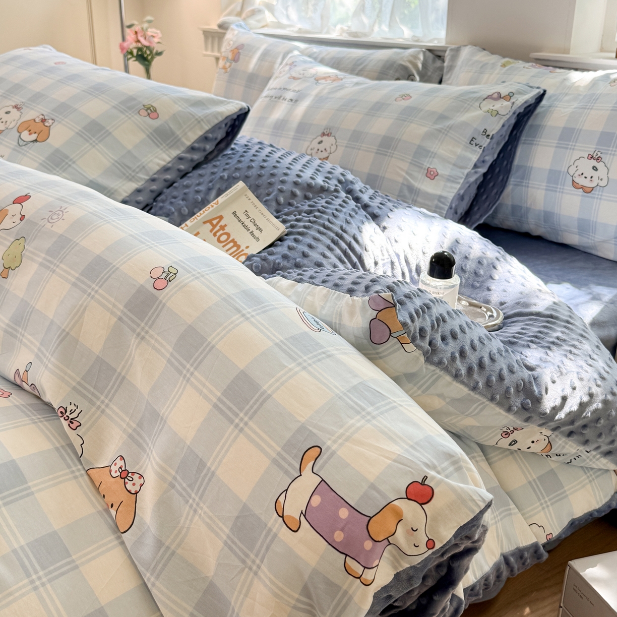 91家纺网 家纺一手货源 找家纺 （总）雯雨家纺 2025新款ab版全棉豆豆绒婴儿绒牛奶绒单被套被罩单件